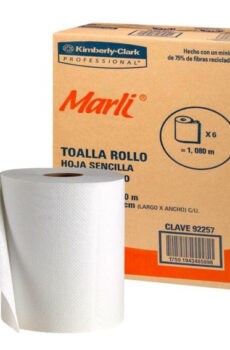 Toalla en Rollo Marli 180 Metros Hoja Sencilla 6 Rollos