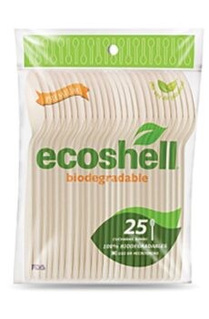 Cucharas Desechables Ecoshell Biodegradables Pasteleras 25 Cucharas