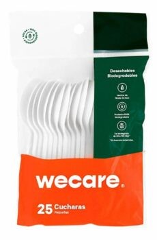 Cucharas Wecare biodegradables Pastelera 25 pzas