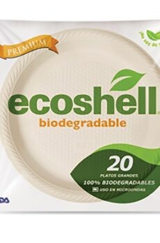 Platos Desechables Ecoshell Biodegradables Grandes 20 Platos