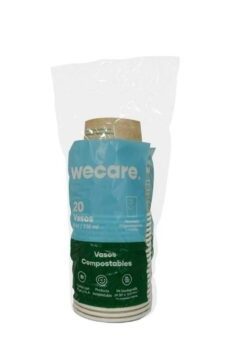 Vasos compostables Wecare 8 oz 20 pzas