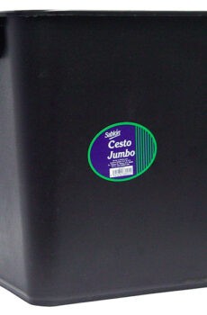 CESTO JUMBO CON ASA SABLON COLOR NEGRO 26 LITROS