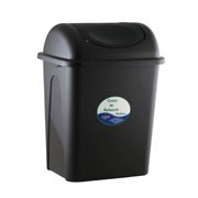 CESTO MEDIANO DE BALANCIN CON TAPA SABLON COLOR NEGRO