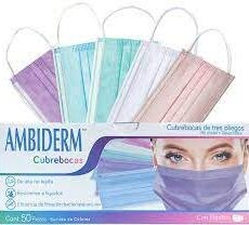 CUBREBOCAS ADULTO PLISADO SURTIDO DE COLORES AMBIDERM