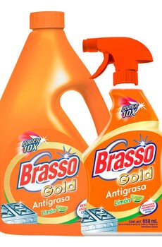 Desengrasante Para Cocina Brasso Gold de 4 L con Atomizador de 650 ml
